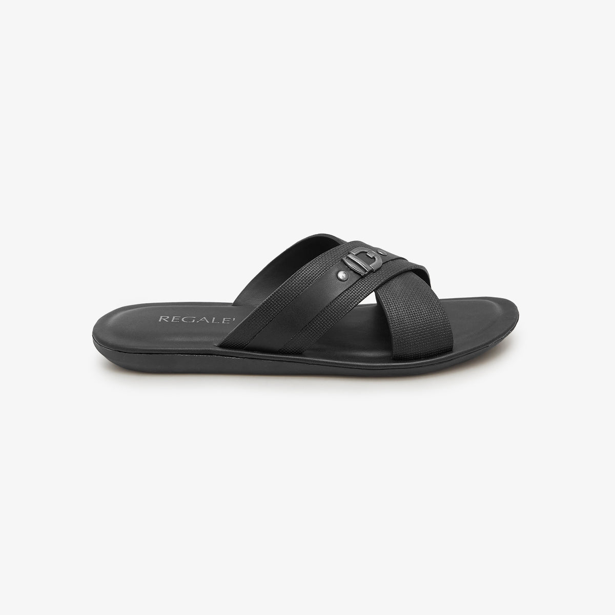 Buy BLACK Men's Cross Strap Buckled Chappals